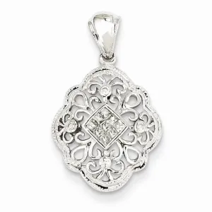 14k White Gold Diamond Vintage pendant