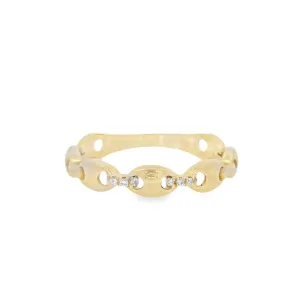 14K Yellow 0.04ct Diamond Stackable Women's Wedding Band
