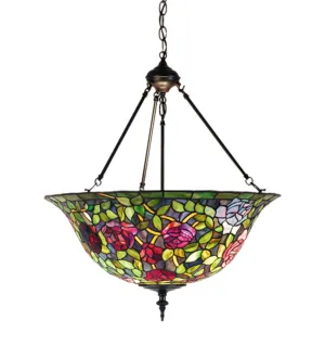 24"W Tiffany Rosebush Inverted Pendant-77786