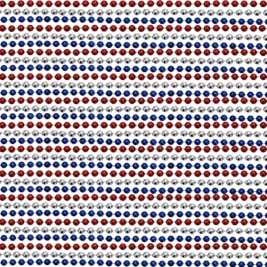 33" Round Metallic Red, Blue and Silver Mardi Gras Beads (6 Dozen - 72 Necklaces)