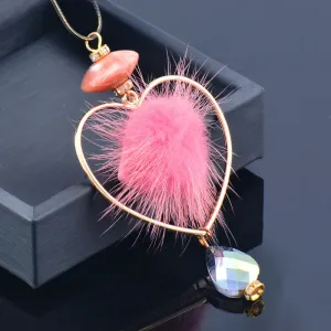 Acrylic Blue pink gray Mink Hair Pendants and necklaces Long Necklace For Women