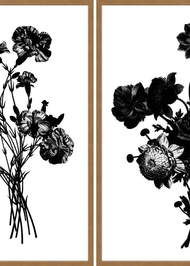 Black & White Vintage Bouquet Print Bundle
