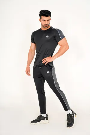 BLACK AND GRAY DRY-FIT TROUSER