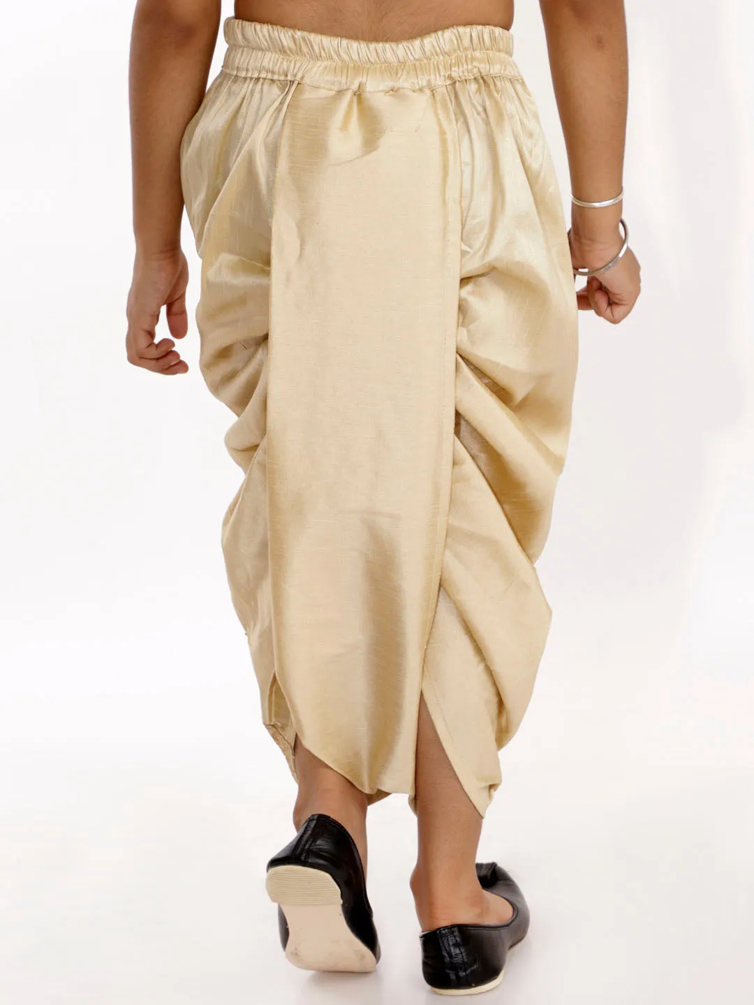 Boy's Gold Traditional Embroidered Dhoti - Vastramay Boys