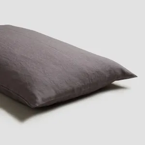 Charcoal Gray 100% Linen Pillowcases (Pair)