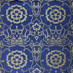 Coronation Damask - Blue & Gold