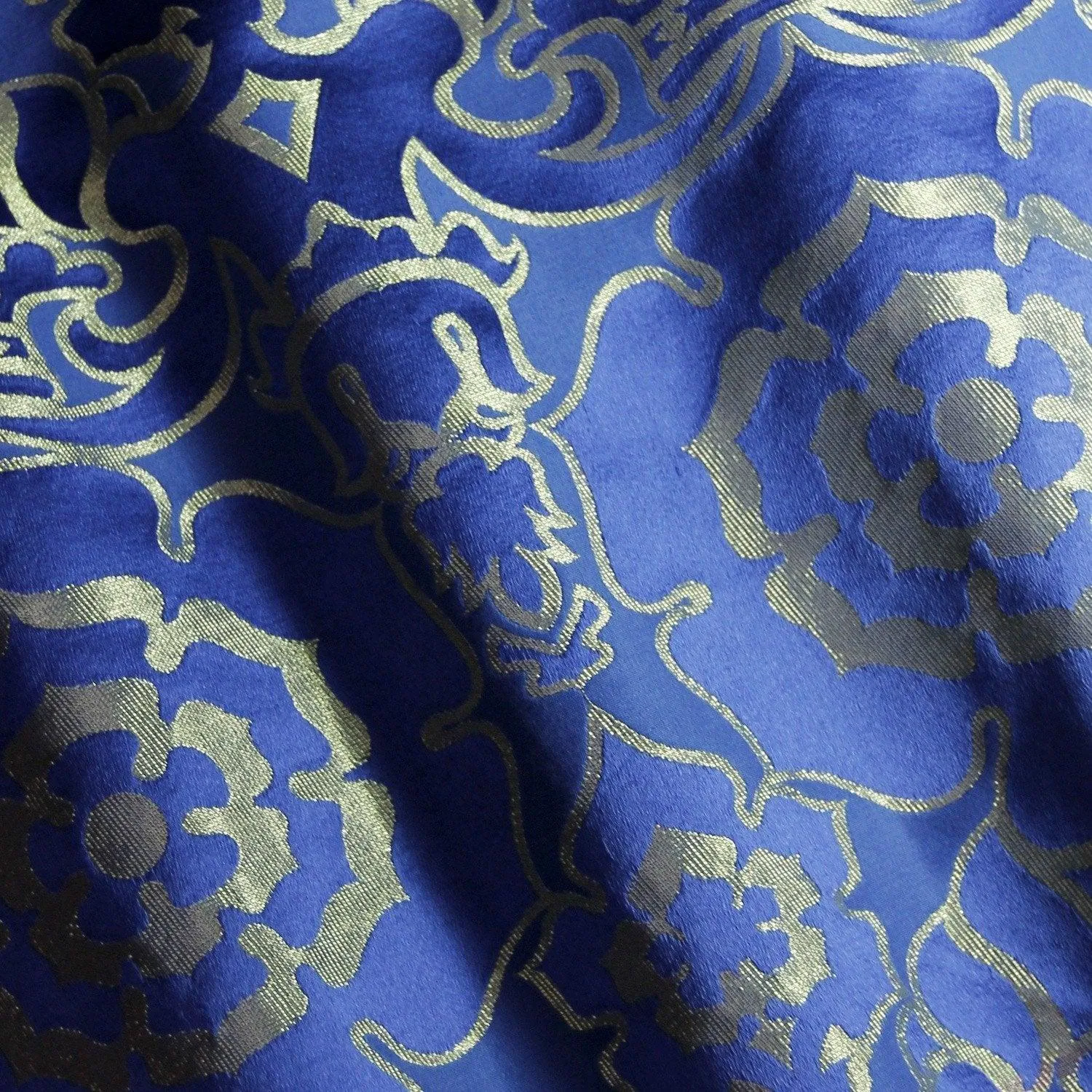 Coronation Damask - Blue & Gold