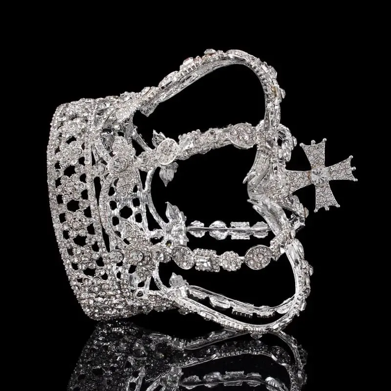Crystal Queen Crown with Diamonds for Women Pageants and Weddings