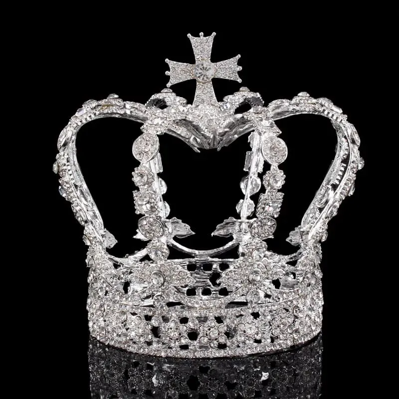 Crystal Queen Crown with Diamonds for Women Pageants and Weddings