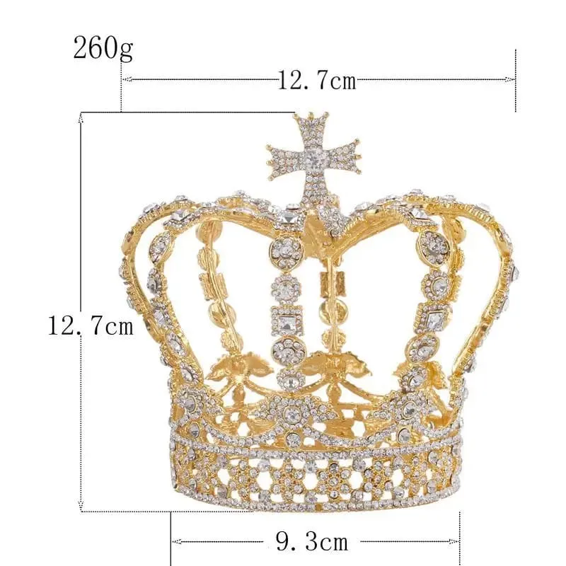 Crystal Queen Crown with Diamonds for Women Pageants and Weddings
