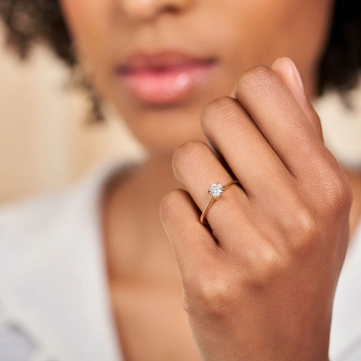 Darling 0.5ct Diamond Engagement Ring - 14k Gold Polished Band