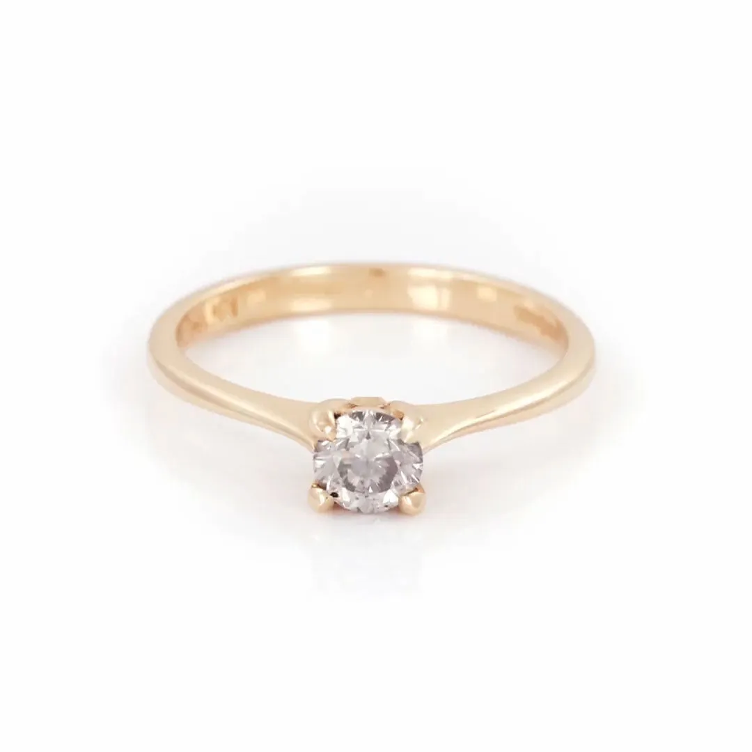 Darling 0.5ct Diamond Engagement Ring - 14k Gold Polished Band
