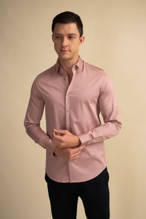 Dusty Rose Stretch Satin Shirt