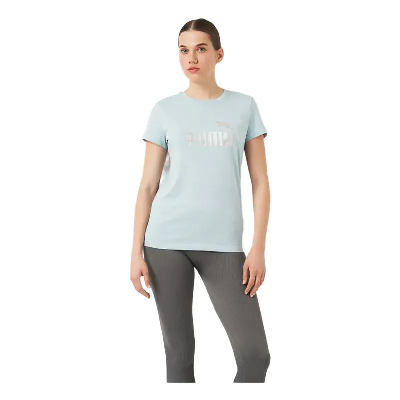 ESS  Metallic Logo Tee Turquoise Surf-Si