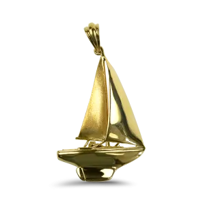 Estate 14K Yellow Gold Sailboat Pendant