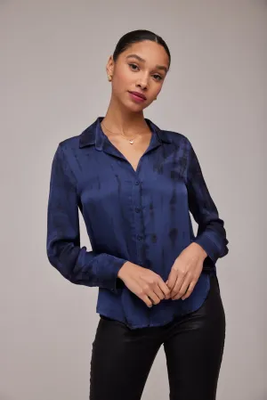 Flowy Button Down - Blue Alligator