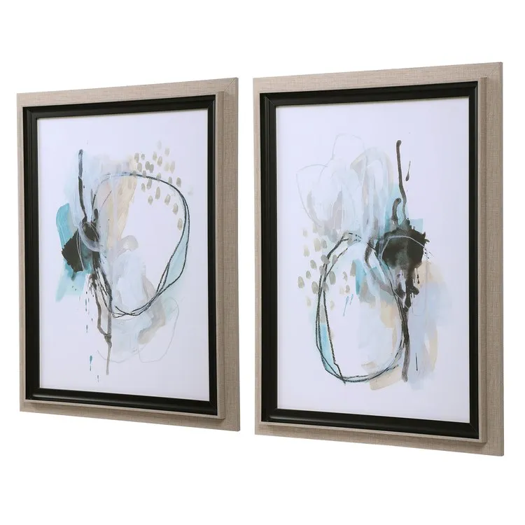Force Reaction Abstract Art Prints by June Erica Vess Set of 2