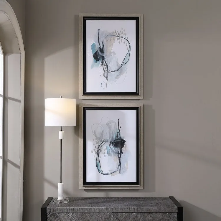 Force Reaction Abstract Art Prints by June Erica Vess Set of 2