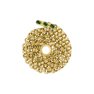 Green Tourmaline Double Link Chain
