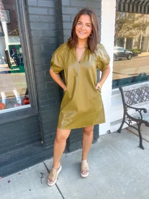 Hayden Leather Mini in Olive