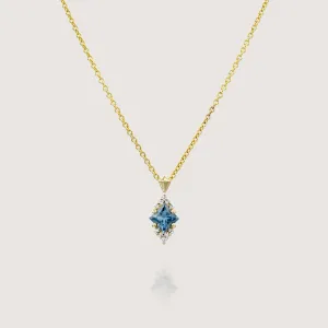 Juliette Necklace With Diamonds and Blue Topaz