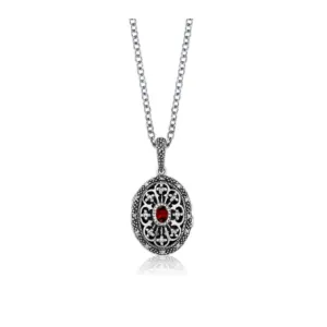 Marcasite Vintage Locket Necklace