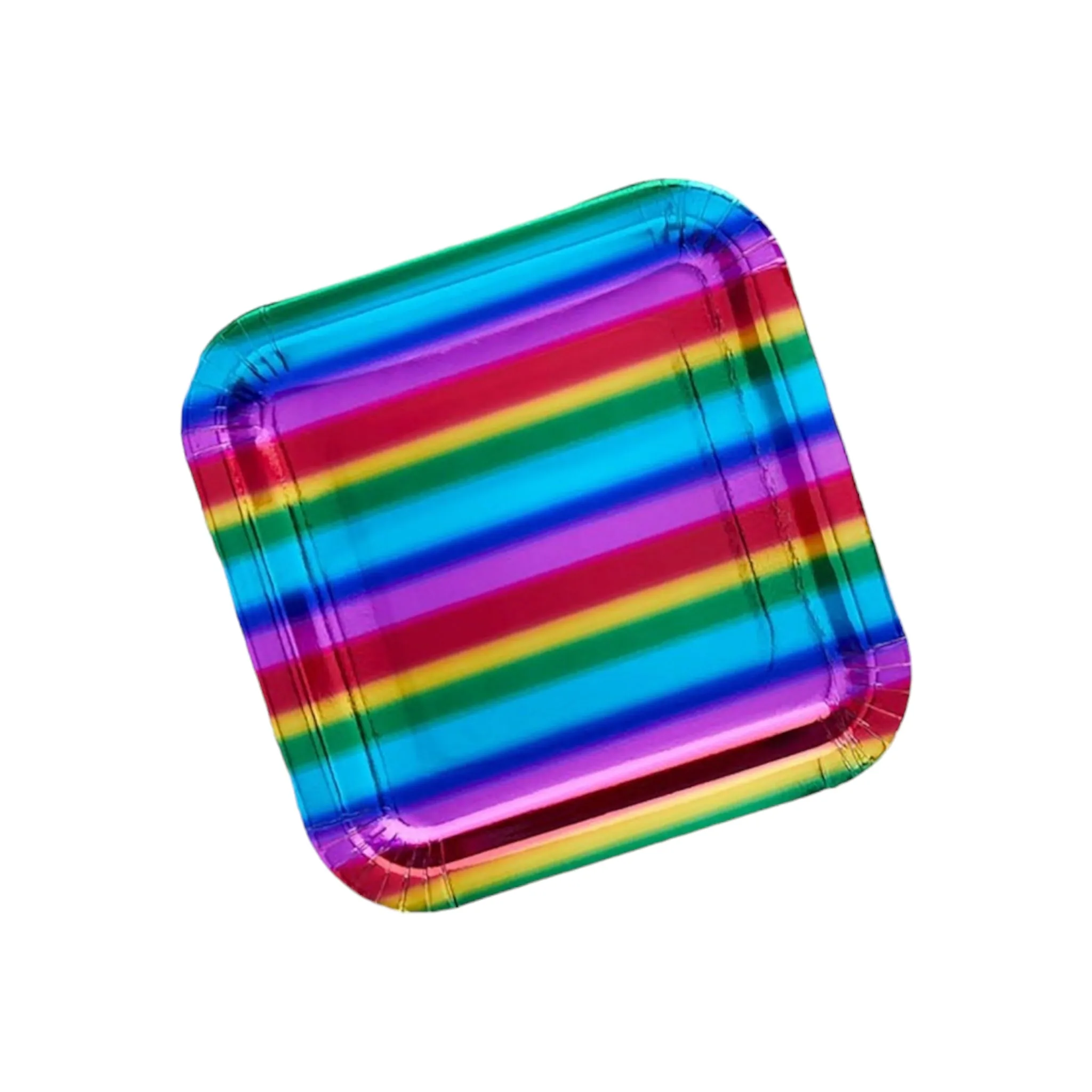 Metallic Party Paper Plate Square 7inch 10pack