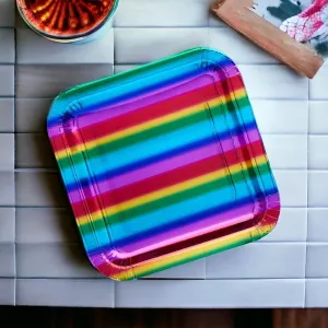 Metallic Party Paper Plate Square 7inch 10pack