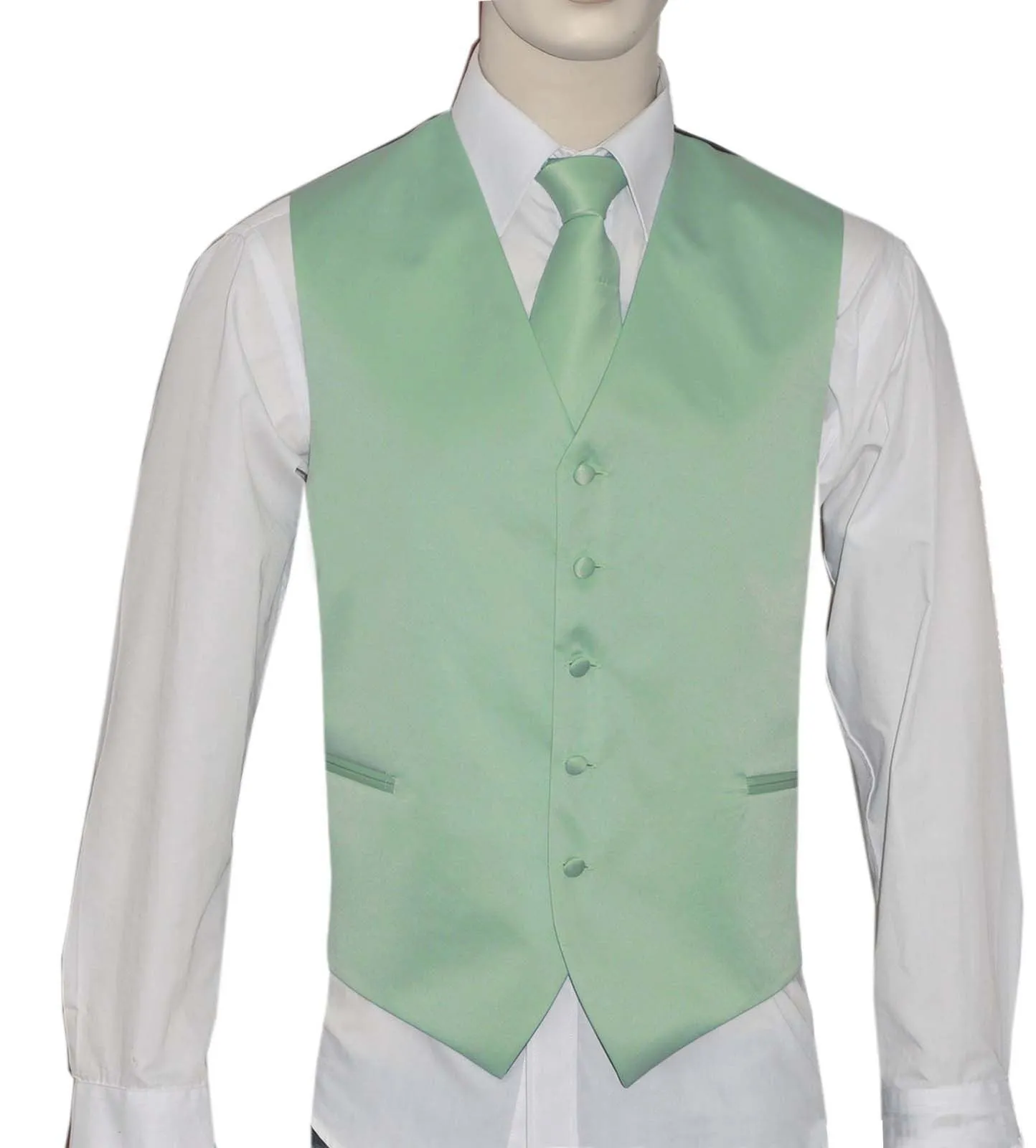 Mint Green Vest and Tie Set