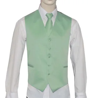 Mint Green Vest and Tie Set