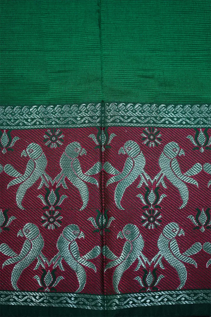 MINT GREEN WITH DEEP CARAMINE MANGALGIRI SAREE