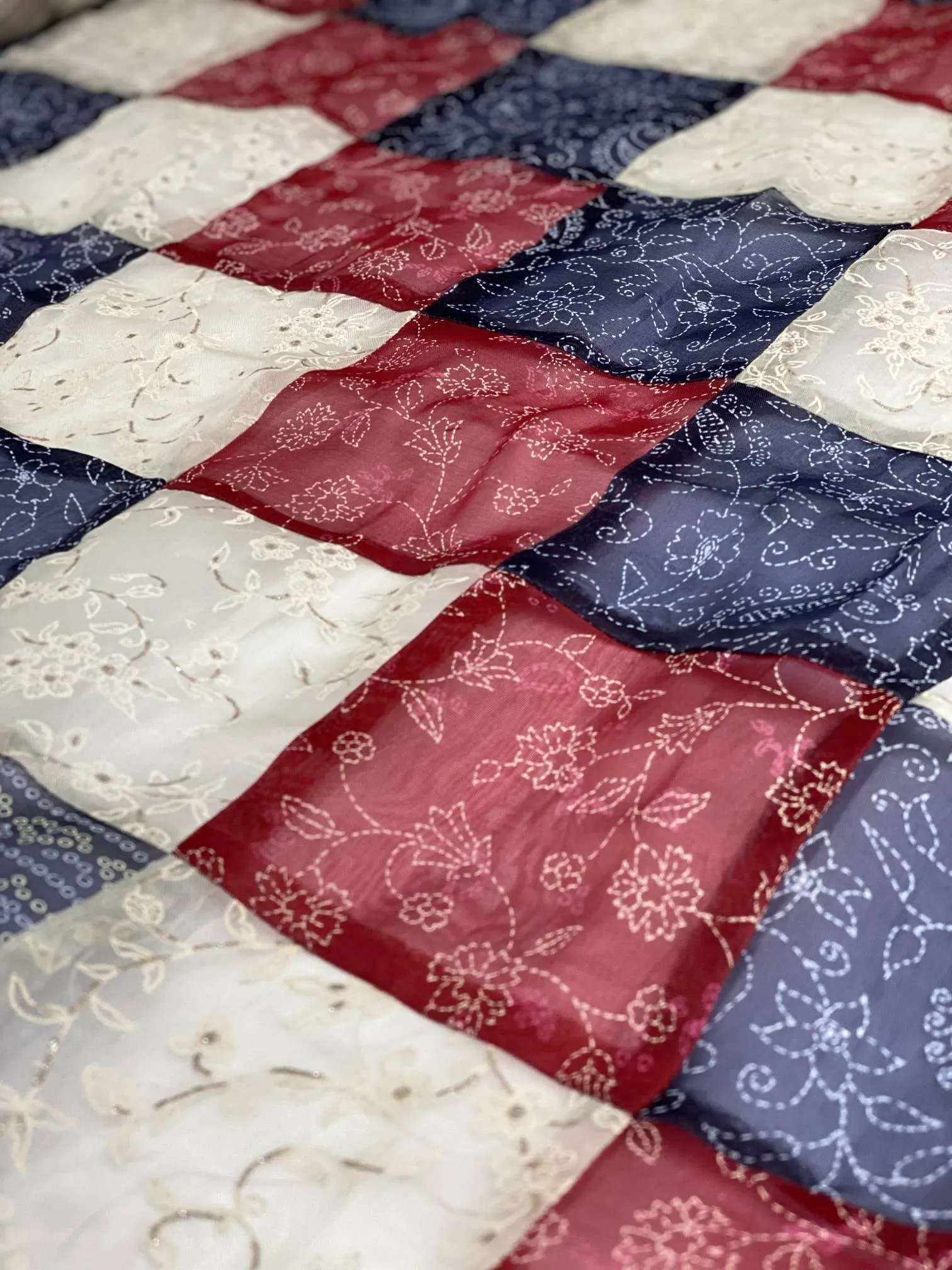 Multicolor Silk Patchwork JEAD-017 Fabric