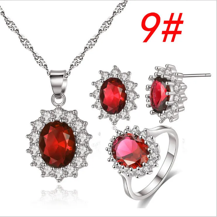 Necklace Ring Stud Earrings Bridal Jewelry Set