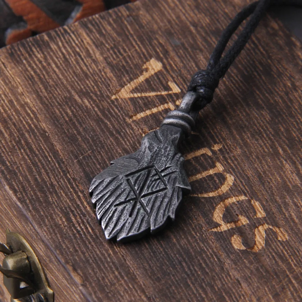 Never Fade Gray viking rune pendant necklace for men gift