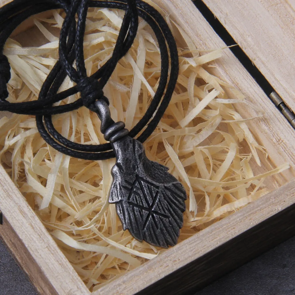 Never Fade Gray viking rune pendant necklace for men gift