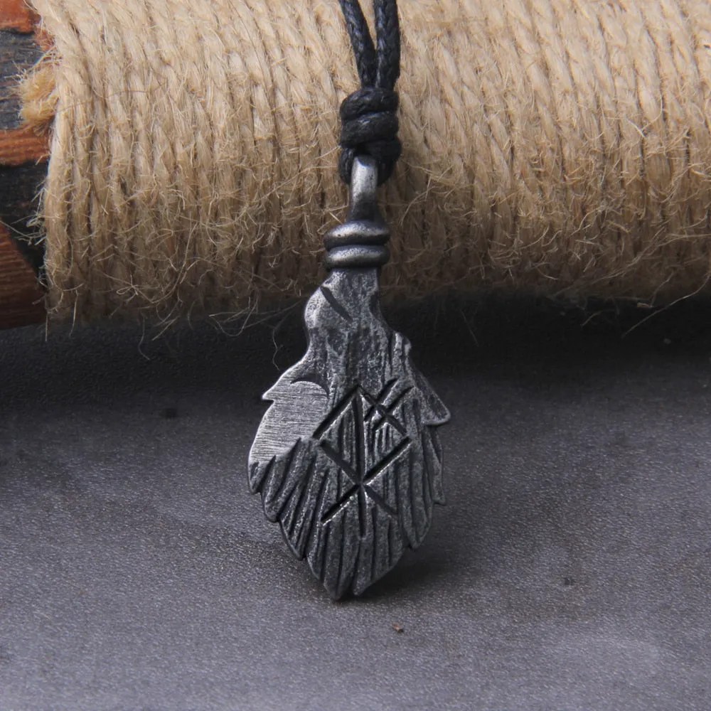 Never Fade Gray viking rune pendant necklace for men gift