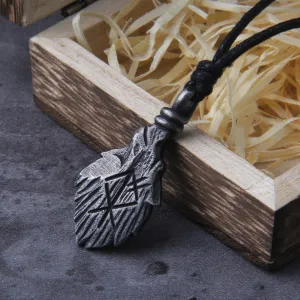 Never Fade Gray viking rune pendant necklace for men gift