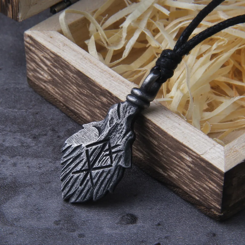 Never Fade Gray viking rune pendant necklace for men gift