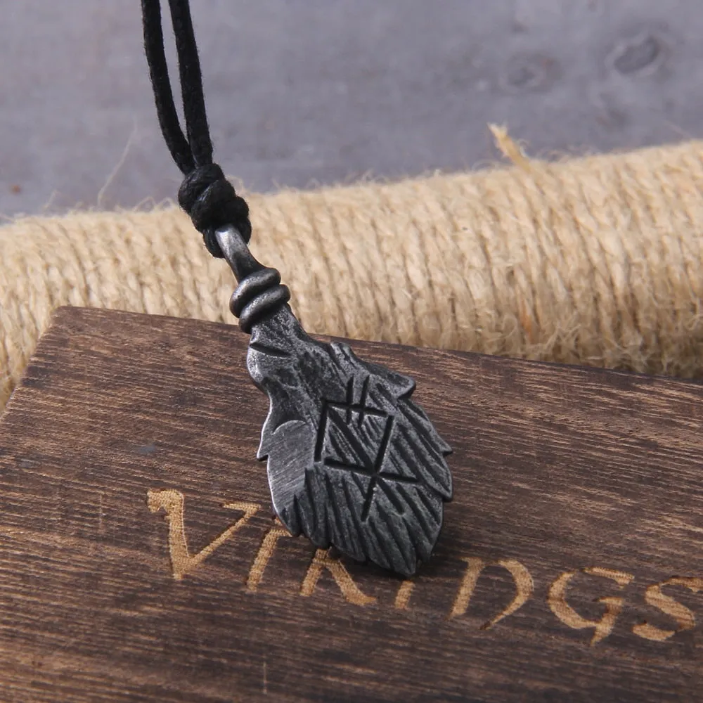 Never Fade Gray viking rune pendant necklace for men gift