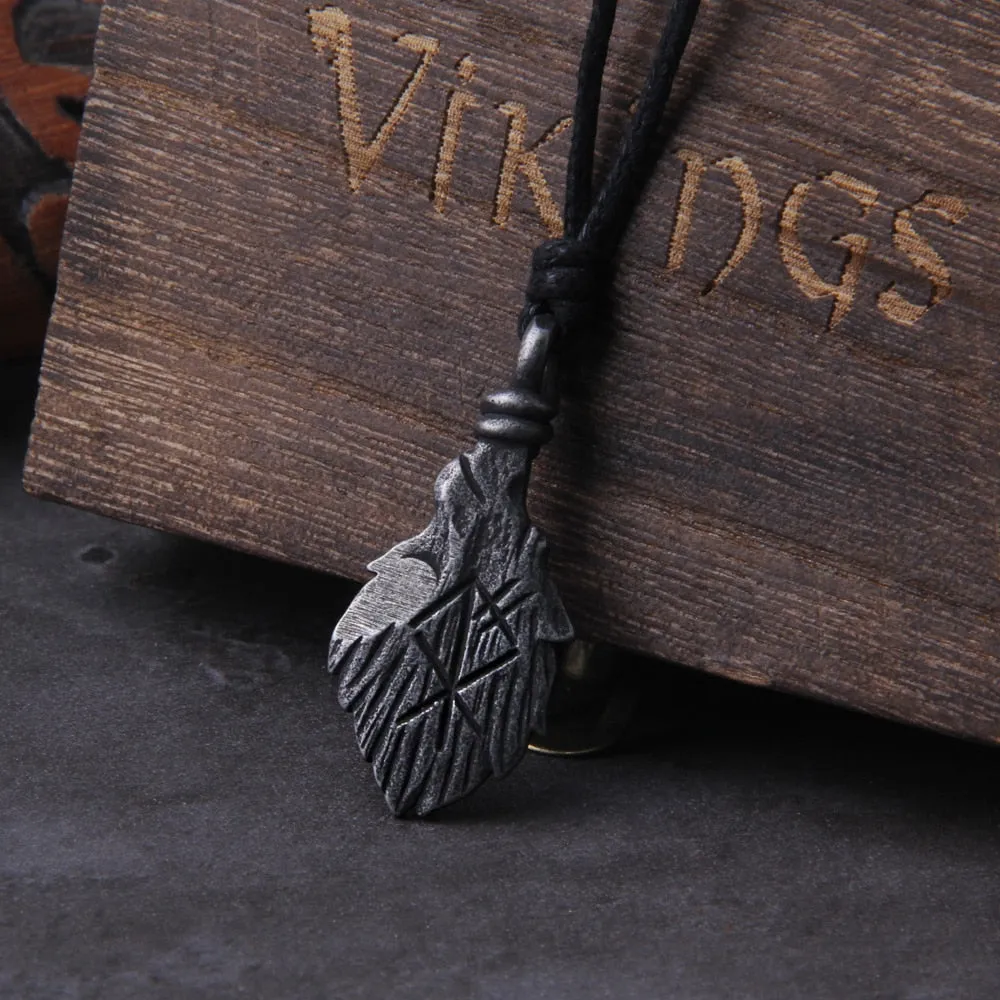 Never Fade Gray viking rune pendant necklace for men gift