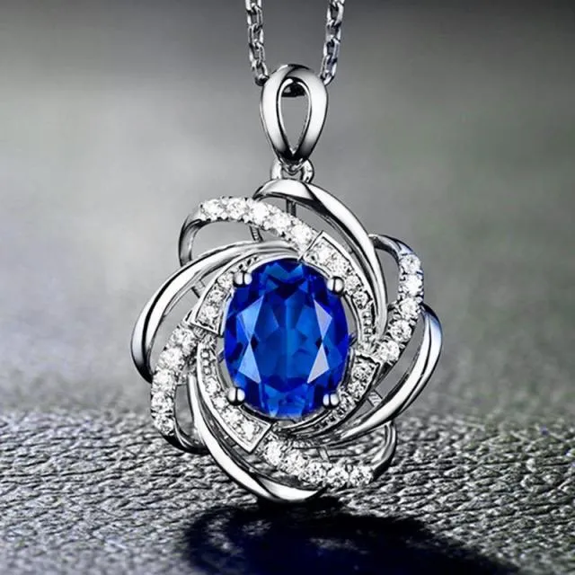 New Simple Titanic Heart of Ocean Necklace / Blue Crystal Love Heart  Pendant Necklace For Women