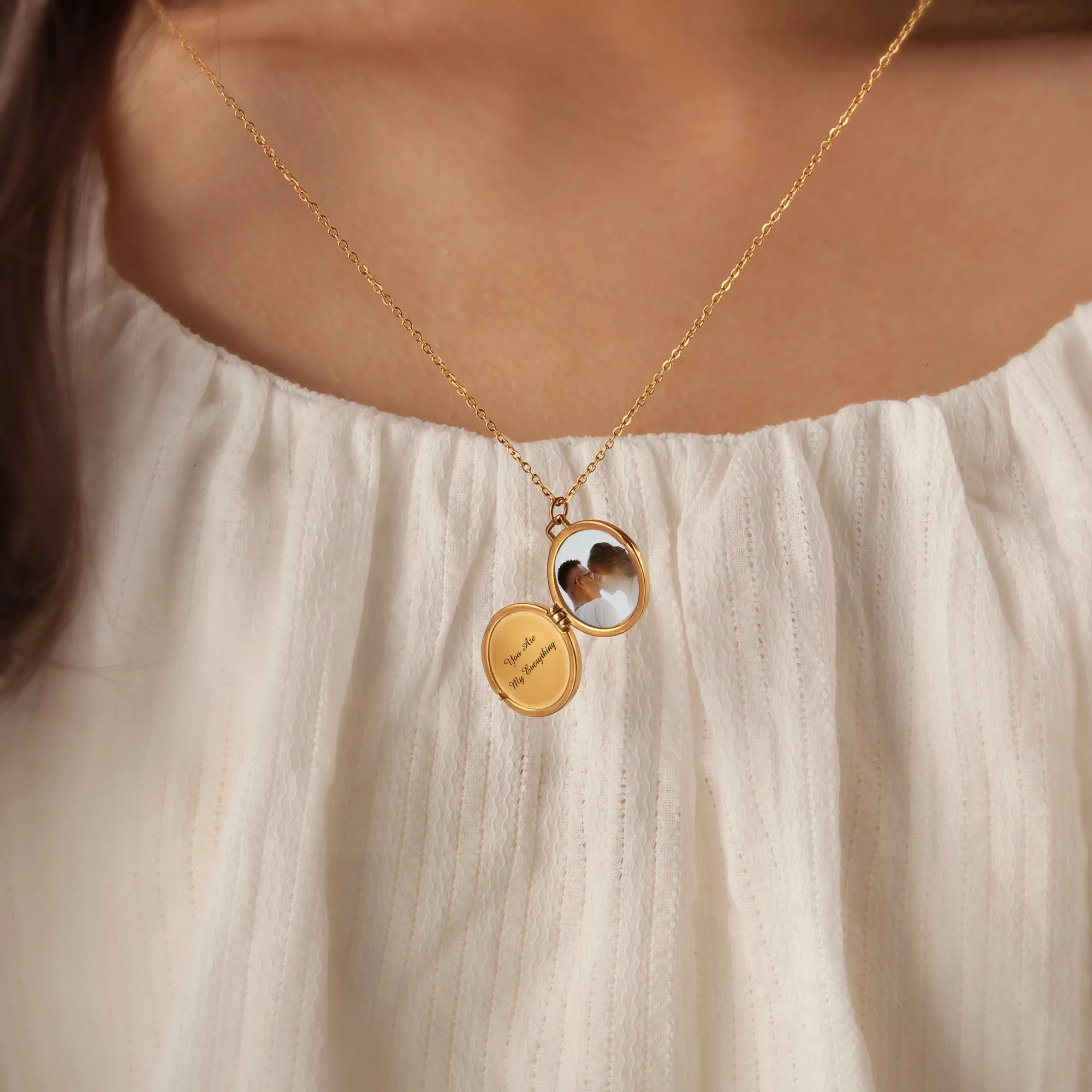 Pearl Photo Locket Necklace