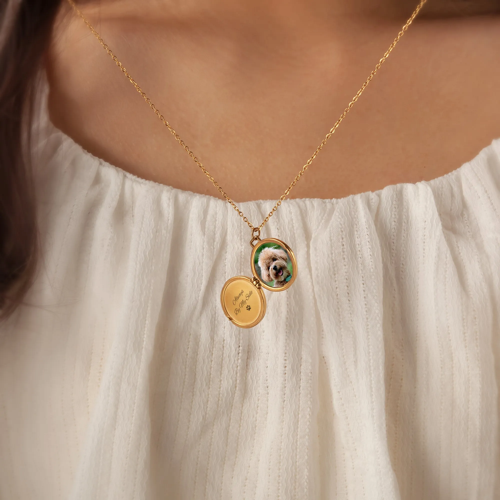 Pearl Photo Locket Necklace