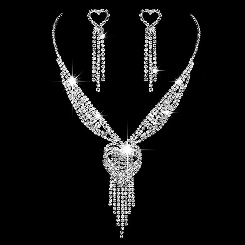 SISSLIA Wholesale Bridal Necklace And Earrings Set Wedding Jewelry Sets For Brides Fine Jewelry Necklaces For Women