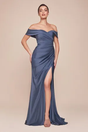 STRETCH SPANDEX OFF THE SHOULDER CURVE DRESS CDCD790C