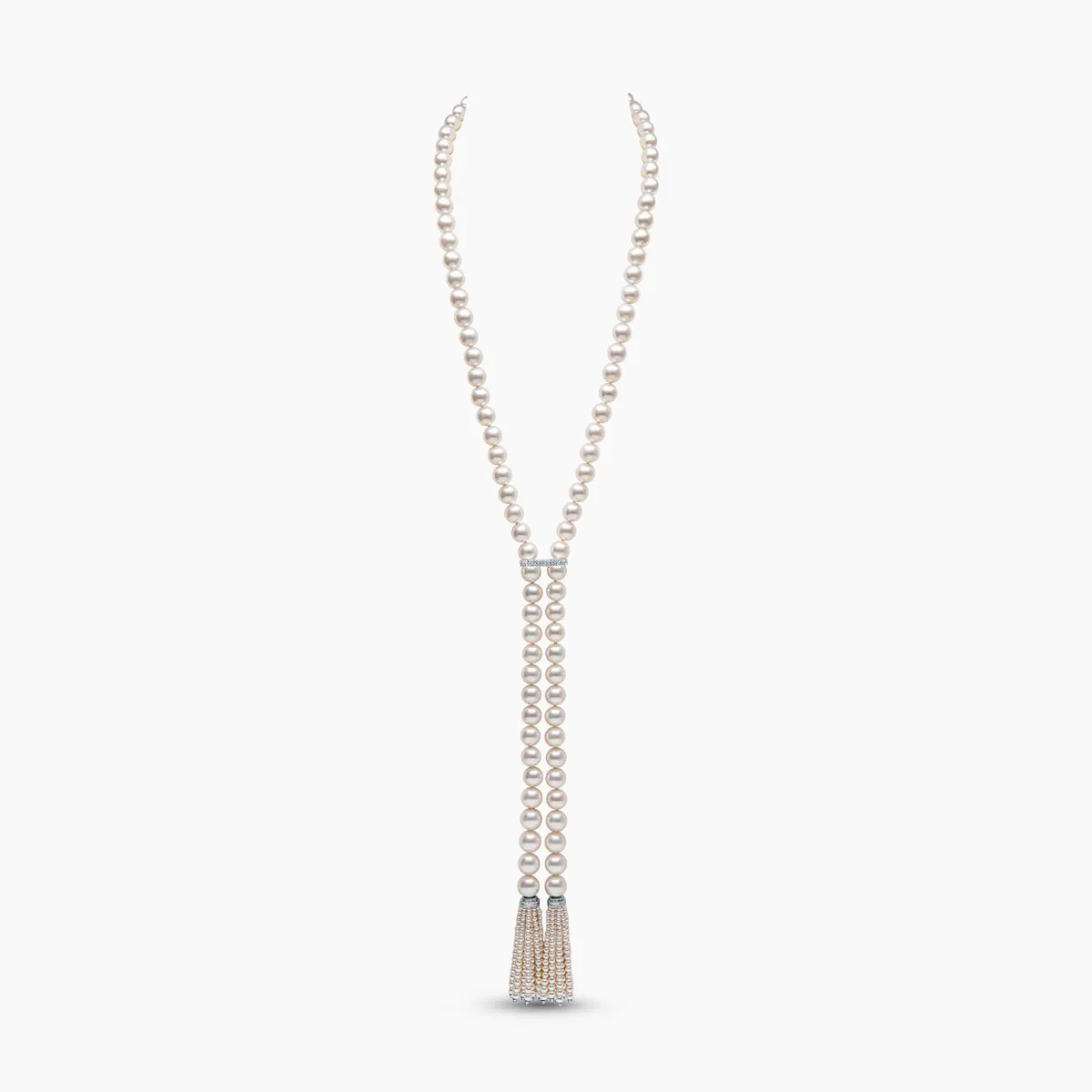 Tassel 18K Gold South Sea Pearl and Diamond Necklace
