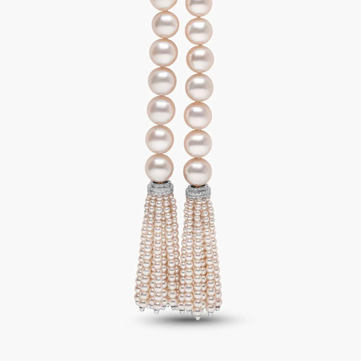 Tassel 18K Gold South Sea Pearl and Diamond Necklace