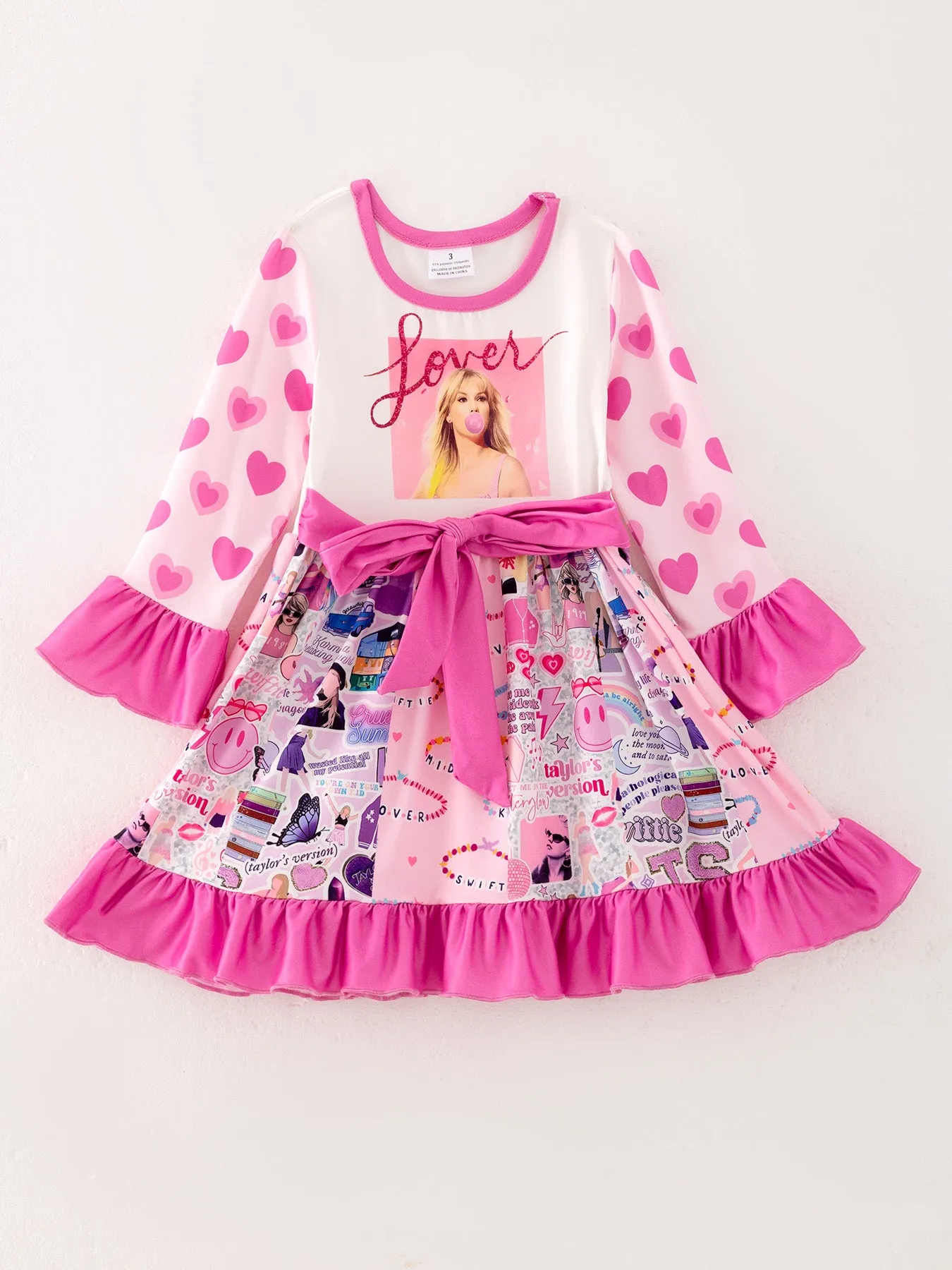 TS Print Girls Milk Silk Dress