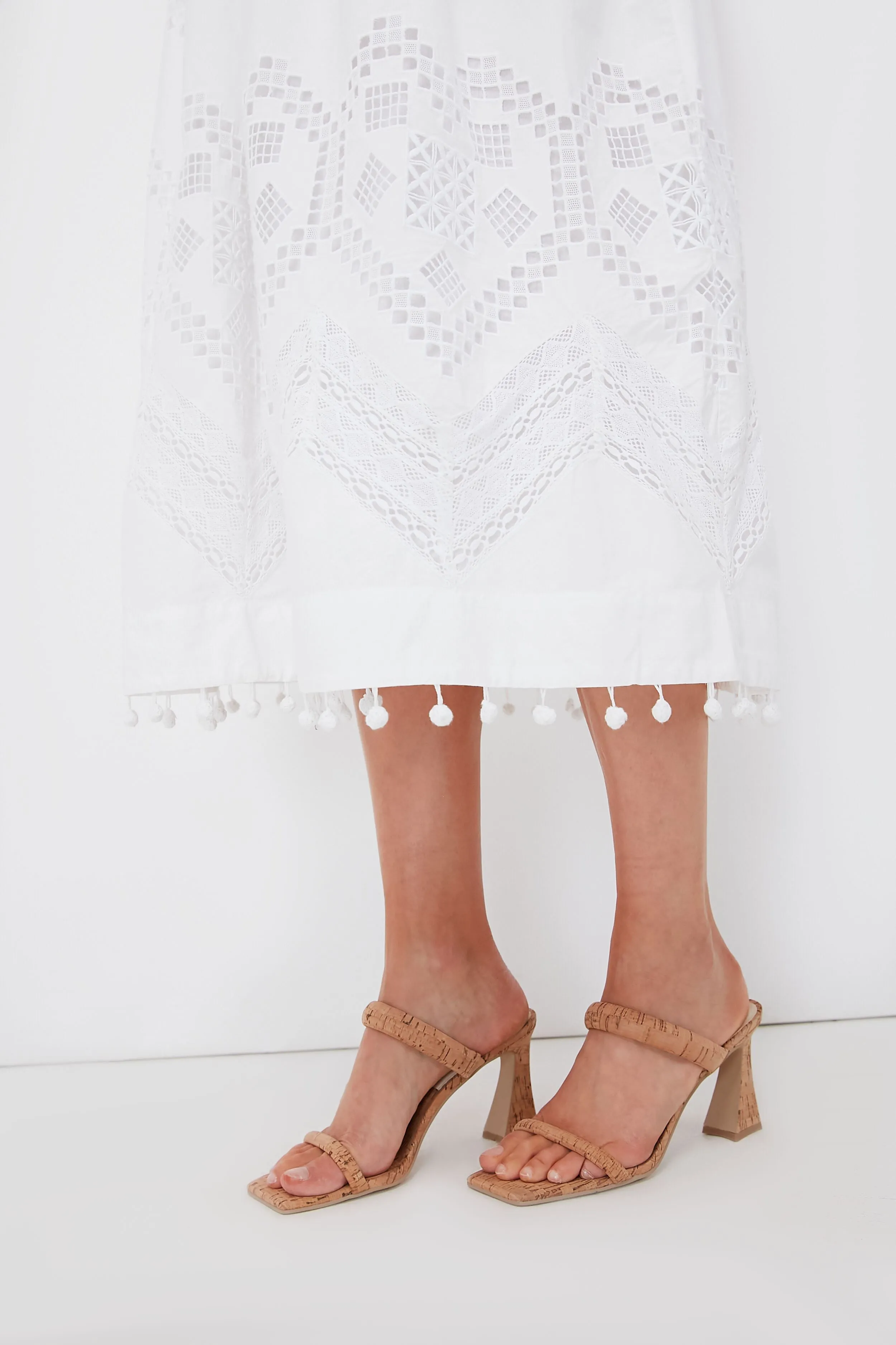White Heart Eyelet Malaya Skirt